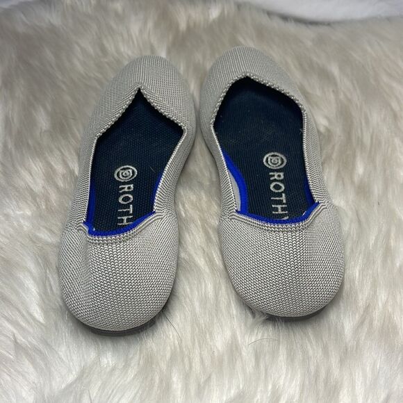 Rothy's The Flat Charcoal Black/White Round Toe Flats Sz 6.5 - Picture 3 of 6